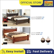 KLSB Queen Wooden Bed / Wooden Bed Frame / Wooden Bed Frame Queen / Katil Queen / Katil Kayu / Double Bed solid wood