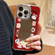Cute Animals Mirror Casing Compatible For OPPO A5 A3 Pro F29 Pro Realme C75 GT7 Pro 14 Pro Plus 14X 