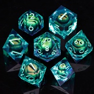 new MUNDICE Beholder Eye Dice DnD Polyhedral Dice for Dungeon and Dragon Sharp Edge Resin Dice Yello