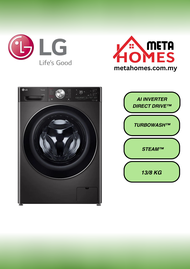 LG 13kg Washer/8kg Dryer Front Load and Dryer with AI Direct Drive™ and Steam+™ FV1413H2BA