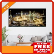 Frame Masjidil Haram Mekah With Stretching Frame Khat Kufi Hiasan Dinding