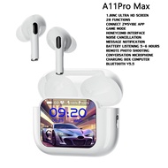 A11 PRO MAX หูฟังไร้สาย LCD หน้า จอสัมผัสสี OLED ขนาด 1.85 นิ้ว ชื่อบลูทูธที่กำหนดเอง เสียงดี