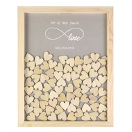 Personalised Wooden Drop Top Frame Wedding Guest Book Love