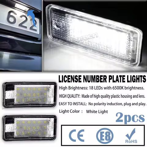 Car LED License Number Plate Light Lamp White For Audi A3 S3 A4 B6 A6 C6 S6 A8 S8 B7 RS4 Avant quatt