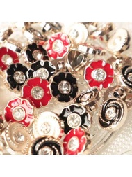 10/20入組圓形珠子和鑽石裝飾塑料扣子,適用於針織毛衣、襯衫、diy珠寶、頭飾等