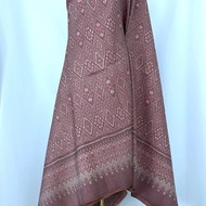 Silk Sarong 6-Shuttle Natural Color Eggplant Pattern Brown Select Size Code 4L1-ST-21
