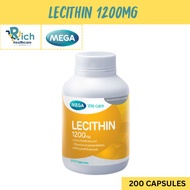 Mega We Care เมก้าวีแคร์ LECITHIN 1200 MG (200 s ) เลซิติน 1200 มิลลิกรัม 200 เม็ด