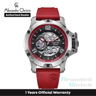 [Official Warranty] Alexandre Christie 6295MTRTPBARE Men's Red Dial Silicone Strap Watch