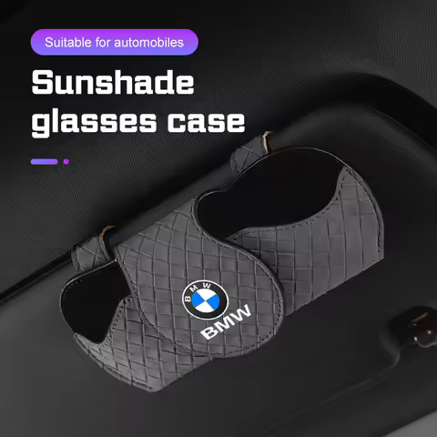 Leather Car Visor Glasses Case For BMW 1 3 5 6 7 Series E38 E60 G30 G20 G32 G70 X1 X2 X3X4 X5 X6 X7 