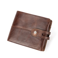 Genuine Leather Men Wallets RFID Short Bifold Male Purse Card Holders Money Clips Zipper Coin Purses