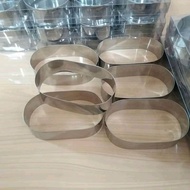 Ring Oval Stainles Cetakan Roti Lonjong Ring Burger Oval uk 8x6x3cm 8x6x4 Cookie Cutter Oval Termurah harga untuk 1 pcs