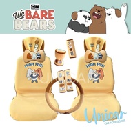 UNICAR WBB 03 ชุดหุ้มเบาะรถยนต์ ลิขสิทธิ์แท้ We Bare Bears  วีแบร์แบร์ หุ้มเบาะ หุ้มเบลท์ หุ้มพวงมาลัย หุ้มเกียร์ หมอนรองคอ หุ้มเบรคมือ We Bare Bear