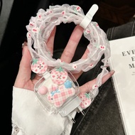 แมวดอกไม้ชมพู พันสายชาร์จ สำหรับ ไอโฟน 18/20/35w ถนอมสาย กันสายหัก