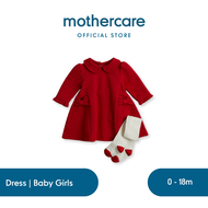 Mothercare Red Quilted Dress and Tights Outfit - Dress Bayi Perempuan (Merah)