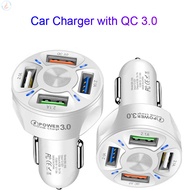 4 Port USB Car Charger with QC3.0 Car USB Charger 7A 4 port Quick Charge 3.0 mobile phone charger Un
