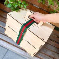 【DIY手作禮盒】雙層木製收納箱 -露營 野餐 工具箱 客製化文字