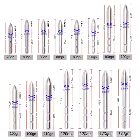 10P70/80/90/100/120gr Arrowhead for ID4.2mm OD5.2/5.4/5.6/5.8/6.1/6.2/6.5mm Arrow Shaft Target Arrow