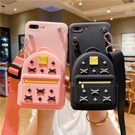 OPPO A3 A7 AX7 A5S A12 A9 A9X F11 A12E A3S A5 RealmeC1 R9 F1plus R9plus R9s RealmeC12/RealmeC15 R9Splus F3plus Findx2 A15/A15S Silicone small school bag wallet with lanyard phone case