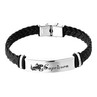 STARCHENIE 12 Constellation Leather Bracelet Zodiac Signs Braided Punk Wrist Rope Cuff Bracelet