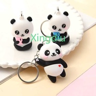 XD Cartoon Mobile Keychain 3d Silicone Pvc Cute  Kids Rubber Doll Car Bag Pendant Rubber Panda Keych