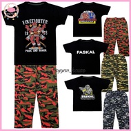 (7Y-12Y) CAREER UNIFORM Cotton Kids Pajamas Pyjamas Sleepwear Boy Baju Tidur Askar Paskal Bomba Budak Kanak-Kanak Lelaki