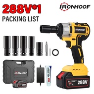 IRONHOOF Impact Wrench 288V/388V Impact Baterai Brushless 420N.M Electric Impact Wrench Spanner Sets