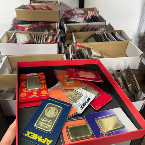 Hot Sale 5designs Swiss Gold Plated Bullion Bar 5g\10g\20g\1oz Sealed Packing Independent Serial Num