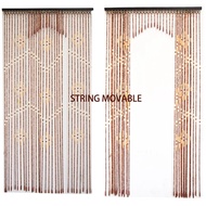 #Bidai Kayu Buluh Manik Tirai Pintu# Handmade Solid Wood Beads Door Curtain Partition Divider Home Decor Living room / Bathroom / Bedroom Fengshui Hanging String Beaded Curtain