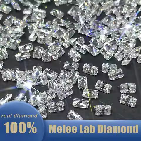1Pcs Radiant Melee Diamond Various Size Radiant Cut HPHT Diamonds DEF VS/VVS Lab Grown Small Diamond