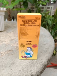 Klix Syrup 120ml Multivitamins + Zinc + Taurine + Lysine + Chlorella Growth Factor