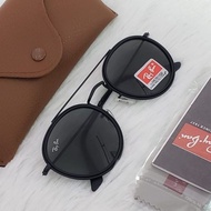 Fashion Sunglasses Bridge Round Black Sunglasses 100% Original Authentic KFCE