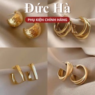 Luxurious twisted 5-sided earrings, Korean style earrings | Duc Ha T118