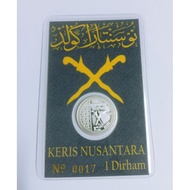 1 dirham, Kris nusantara silver Perak 999 card certificate
