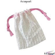 ROSEGOODS Storage Bag, Polka Dots Durable Drawstring Bag, Simplicity Portable Dustproof Reusable Jew
