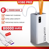 V380 Pro pd66w power bank fast charging powerbank 50000mah original fast charging powerbank airport 