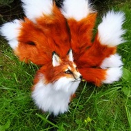 Red Kitsune FOX 9 tails BJD art doll poseable made-to-order customizable Gift