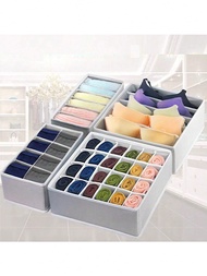 1PC 6/7/8/24 Grids Fabric Bra Storage Box, Lingerie & Socks Organizerbedroom,Organizer,Organiser,Hom