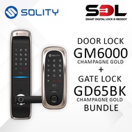 SOLITY Digital Door Lock GM6000 + Digital Gate Lock GD65BK Bundle Set | Installation Included