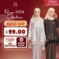 ZOE ARISSA BAJU KURUNG MODEN RAYA 2024 Carina Kurung Pario Kaftan Oversized plus size Saiz Besar Batik Printed lace