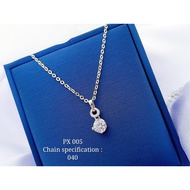 S925 Silver Plated Platinum "Pendant Necklace Set" (Set Rantai Leher+Loket) 925銀鍍鉑鑲鋯鏈墜項鏈組 PX-005