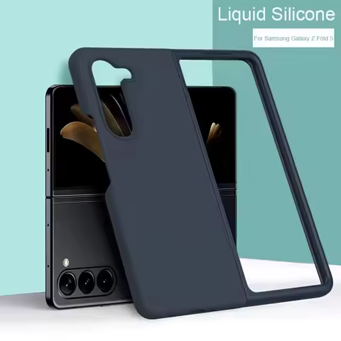 Coque Liquid Silicone Case For Samsung Galaxy Z Fold 5 Ultra Thin Soft TPU Shockproof Phone Case For