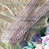 (Per Meter) RDR470 Dusty Purple Middle Knit Lace 1Cm Wide