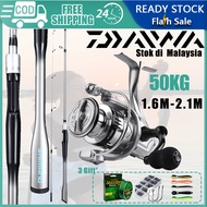 DAIWA Rod Fishing Set Combo Reel Spinning Rod Joran Pancing 1 Set Reel BC Surf Reel Jigging Rod