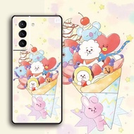 [Aimeidai] Samsung Case Cartoon BTS BT21 Printed Liquid Silicone Shockproof Cell Phone Case for Samsung S9/S10/S20/S21/S2 Series