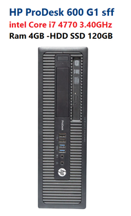 HP ProDesk 600 G1 sff -intel Core i7 4770 3.40GHz -Ram 4GB -HDD SSD 120GB