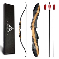 Lightning Archery Recurve Bow and Arrow Set 62" Archery Hunting Bow Wooden Takedown Recurve Bow for 