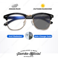 【Replaceable Lens】Photochromic Eyeglasses for Men Anti Radiation Glasses for men Retro Style Half Fr