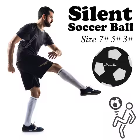 Silent Football Size 7# 5# 3# for Adults & Children Mute Bouncing Indoor No Noise Airless Soccer Bal