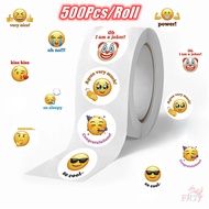 500Pcs/Roll ❤ Q Funny Emoji - Inspiring Words Series 06 . Kids Rewards Stickers ❤ DIY Scrapbooks Alb