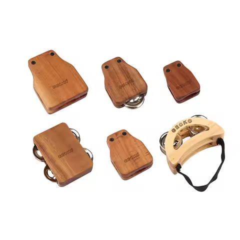 Cajon Companion, Box Drum Companion Set Including Castanets Jingle Bells Foot Tambourine Percussion 